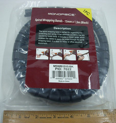 Monoprice Spiral Wrapping Bands 15mm X 1.5mm Black MSWB1515-BK New in Package