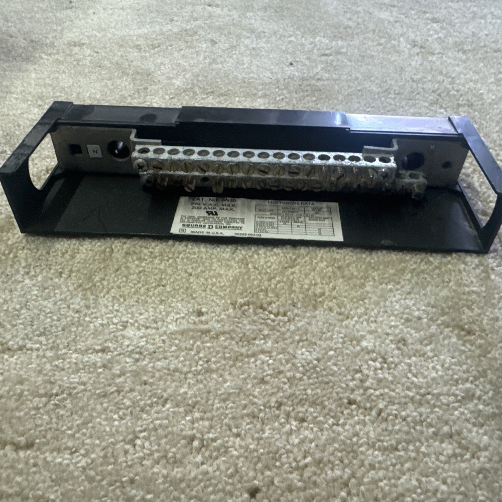 Square D Company, SN-30, Series G1 Lug Bar,240VAC Max,200A Max