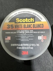3 Scotch Electrical Tape Profesional Grade 3/4×66 Ft One 35 White, two 33+ Black