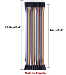 40PCS Dupont Jumper Wires, 20cm, F/M, Assorted Colors