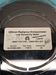 AMAT 0190-04664 200mm Radiance Emissometer Low Emissivity Wafer, 185648