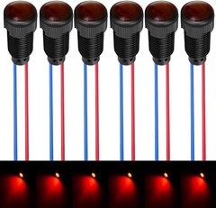 6pcs Red LED Indicator Indicator Light 110VAC 10mm Mounting Hole Flame