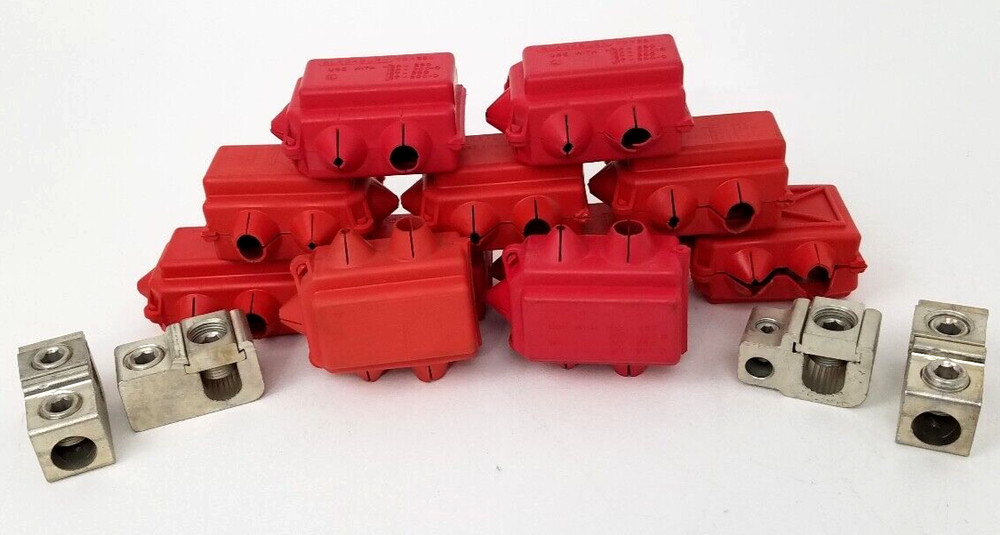 Lot of 11 GIC-250 & TC-250 Tap Covers w/ Tap 250-6 Lugs *NEXT DAY OPTION*
