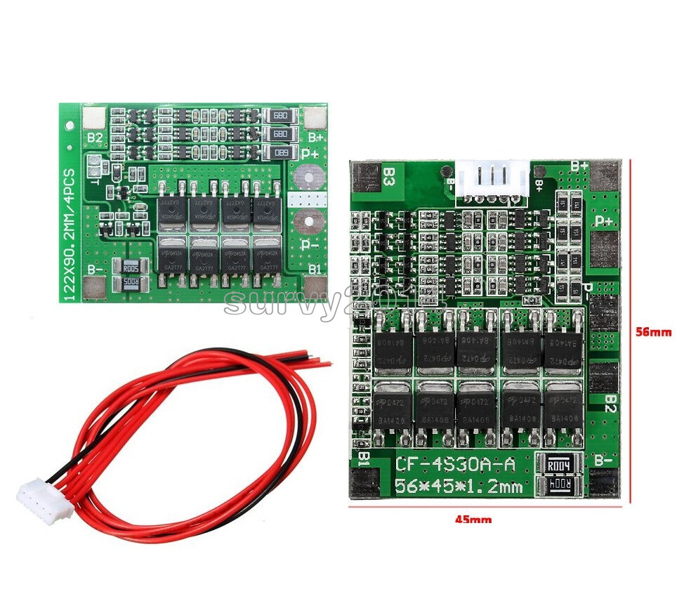 3S/4S 25A/30A BMS PCB Protection Board For 18650 Li-ion Lithium Battery Cell