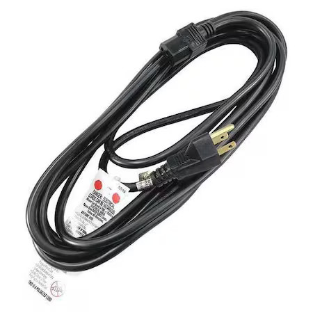 Power Cord, 5-15P, Sjt, 15 Ft., Blk, 15A, 14/3, 5Xfn0id