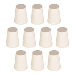 Solid Lab Rubber Stoppers Drilled Silicone Plugs 11-15mm /Beige/ 10Pcs
