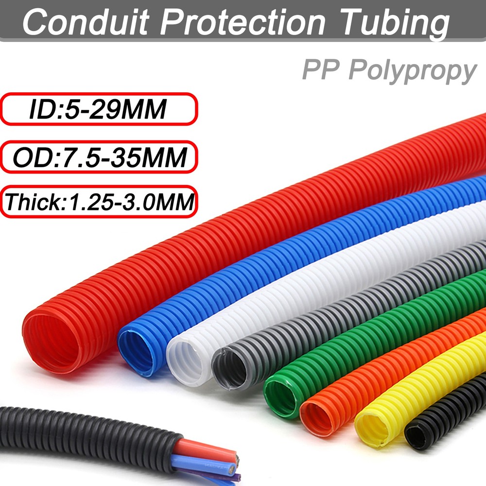 Conduit Split/Non Split Flexible Tube Cable Tidy Trunking Organiser PP Polypropy