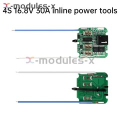 4S 16.8V 30A 18650 Li-ion Battery Protection Board BMS Dual MOS for Power Tools