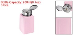 3pcs Solvent Alcohol Dispensers 200ml Push Down Liquid Dispenser Pump, Pink