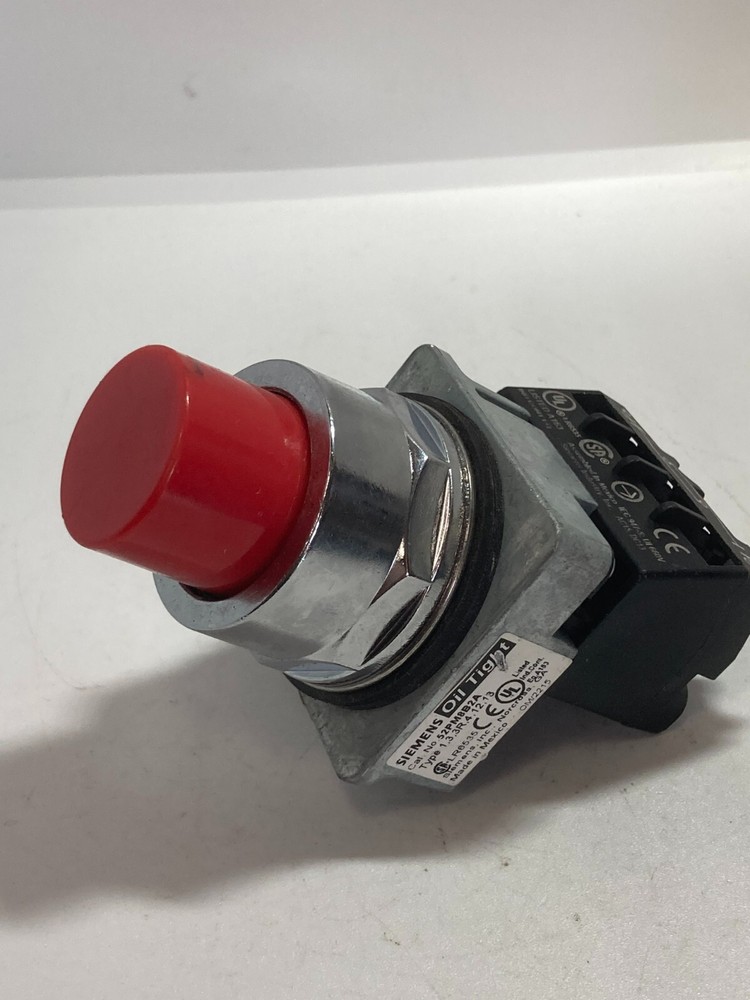 SIEMENS 52PM8B2A PUSHBUTTON RED EXTENDED 1NC/NO CHROME FINISH HEAVY DUTY NNB