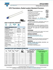 500X NTCLE100E3123GB0A VISHAY NTC Thermistor 12 kΩ ±2% B=3740 Box of 500 pcs