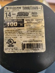 [1] Southwire THHN 14 Gauge Solid Wire, 100′ per Roll, Red