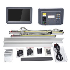 2 Axis DRO Digital Readout LCD Touch Screen+2PCS Linear Glass Scale Kit Mill CNC