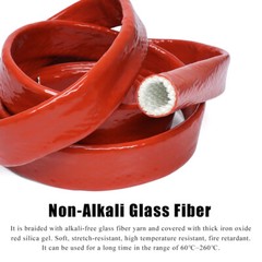Silicone/Fiberglass Fire Sleeving High Temp Insulation Sleeve Φ4-100mm Red