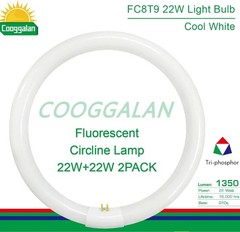 FC8T9 CW 22W Cool White Circular Fluorescent Light Bulb Round T9 22 Watt