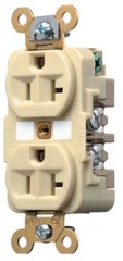 Hubbell HBL5362I, 125 VAC, 20 A, 5-20R, Ivory, Straight Blade Receptacle, 1 pc