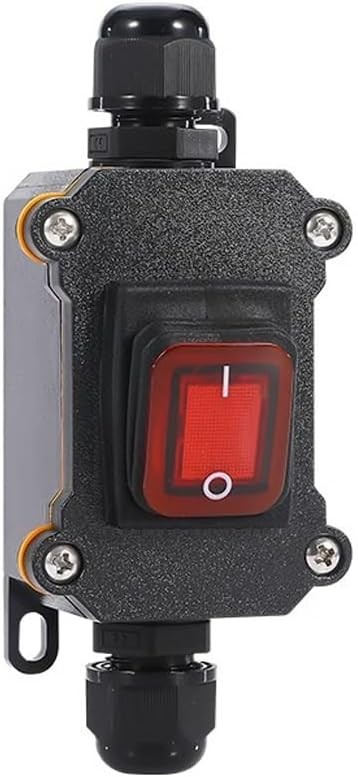 Waterproof Inline Cord Switch DPST DC 16A 24V 20A 12V Outdoor Size: DC12V Red
