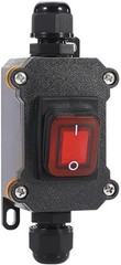 Waterproof Inline Cord Switch DPST DC 16A 24V 20A 12V Outdoor Size: DC12V Red
