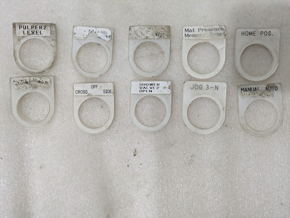 Lot of 10 Legend Plates Pulper Home Jog Manual Auto Industrial Electrical OEM
