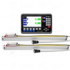 TOAUTO LCD Digital Readout 2 Axis DRO Display+2PC Linear Scale Precision 5um Kit