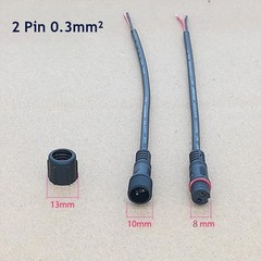 40cm Waterproof Male & Female Plug Wire Connector Cable Electrical Wire 2-8Pin