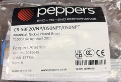 PEPPERS CABLE GLAND CR-SBF20/NP/050NPT, NICKEL PLATED BRASS. LOT OF 2. NEW.