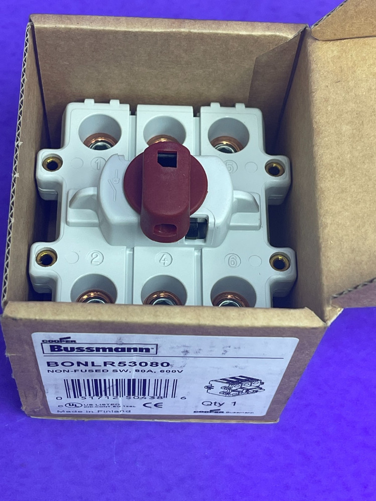 NEW Cooper Bussmann BONLR53080 Non-Fused Switch 80A 600V