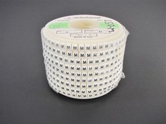 (1000x) Wieland Size 5, Letter M Slip On Wire Marker, .160″ to .215″ OD, Z Type