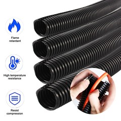 Split Corrugated Conduit Wire Cable Sleeve Flex Wiring Loom Tubing Wire Wrap Lot