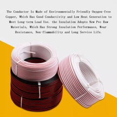 PVC Flat Twin 2 Core Cable 0.3²~2.5mm² RVB Car Auto LED Boat Audio Speaker Wire