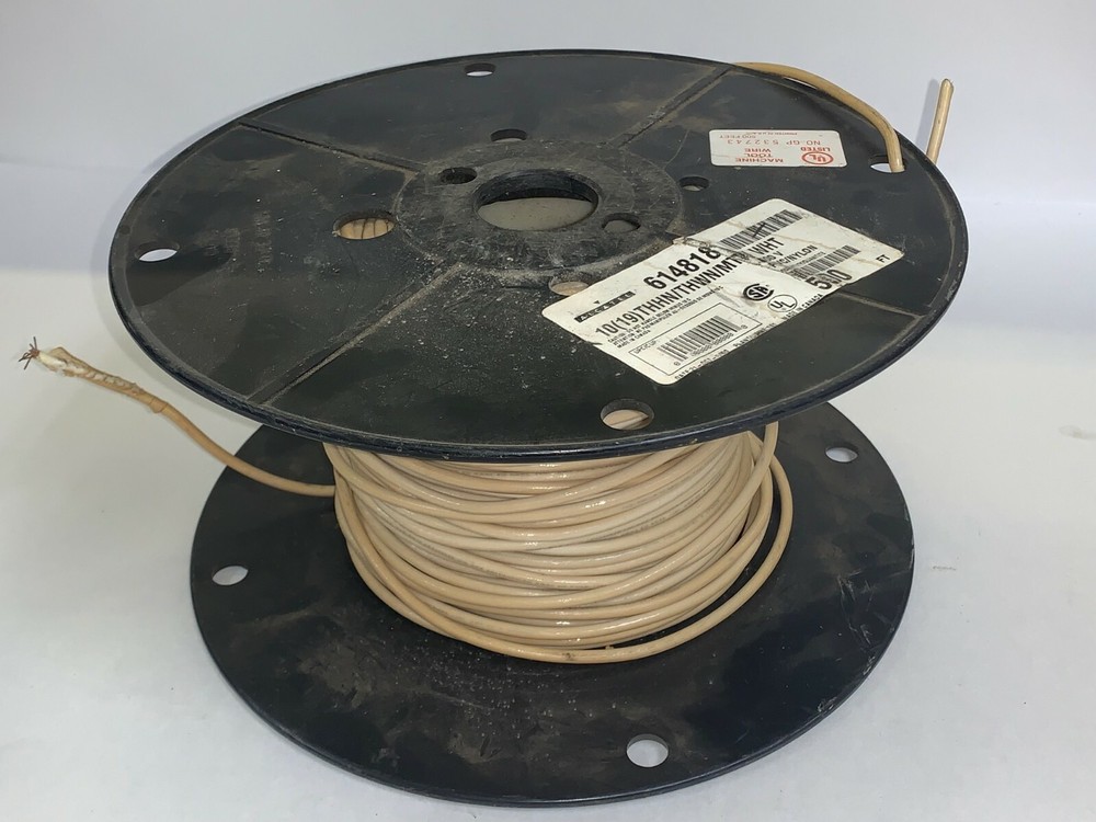 MACHINE TOOL WIRE, 10 AWG, SOLID COPPER, BLACK, THHN/THWN-2, 600V, 220′ EST