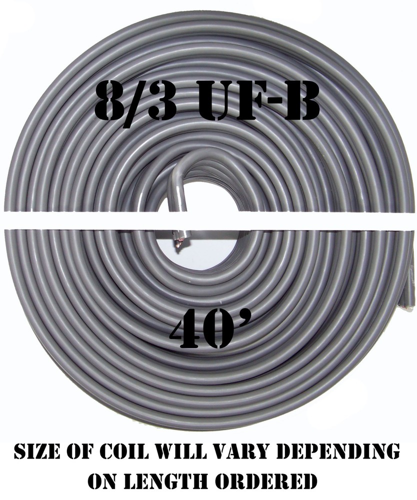 8/3 UF-B x 40′ Southwire Underground Feeder Cable