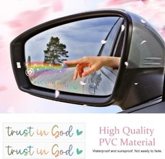 Stretchy Plush Rear View Mirror Cover Decal in Furry Pink, Laser Color: Pink2