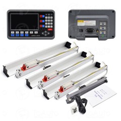 TOAUTO LCD Digital Readout 3 Axis DRO Display+3pc Linear Scale for Mill Lathe
