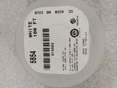 Alpha Wire 5854 WH005 Hook-Up Wire 24 AWG Stranded White 600V 100ft Spool Tinned