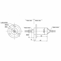 Conductive Slip Ring 2-wire 30A Collector Ring Electrical Slip Ring High Current