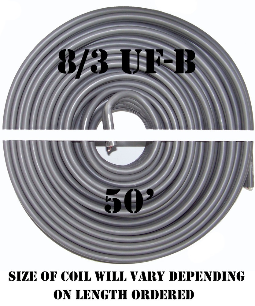8/3 UF-B x 50′ Southwire Underground Feeder Cable