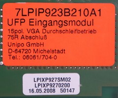 UNIPO Connection Module for UNIPO TFT Monitor 7LPIP923B210A1 Video Input Module