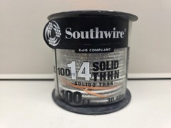 (1) NEW Southwire 100 ft. 14 Gauge White Solid Copper THHN Wire