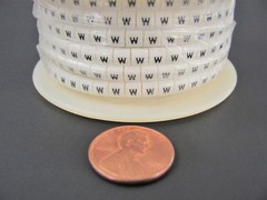 (1000x) Wieland Size 1, Letter W Slip On Wire Marker, .045″ to .065″ OD Z Type