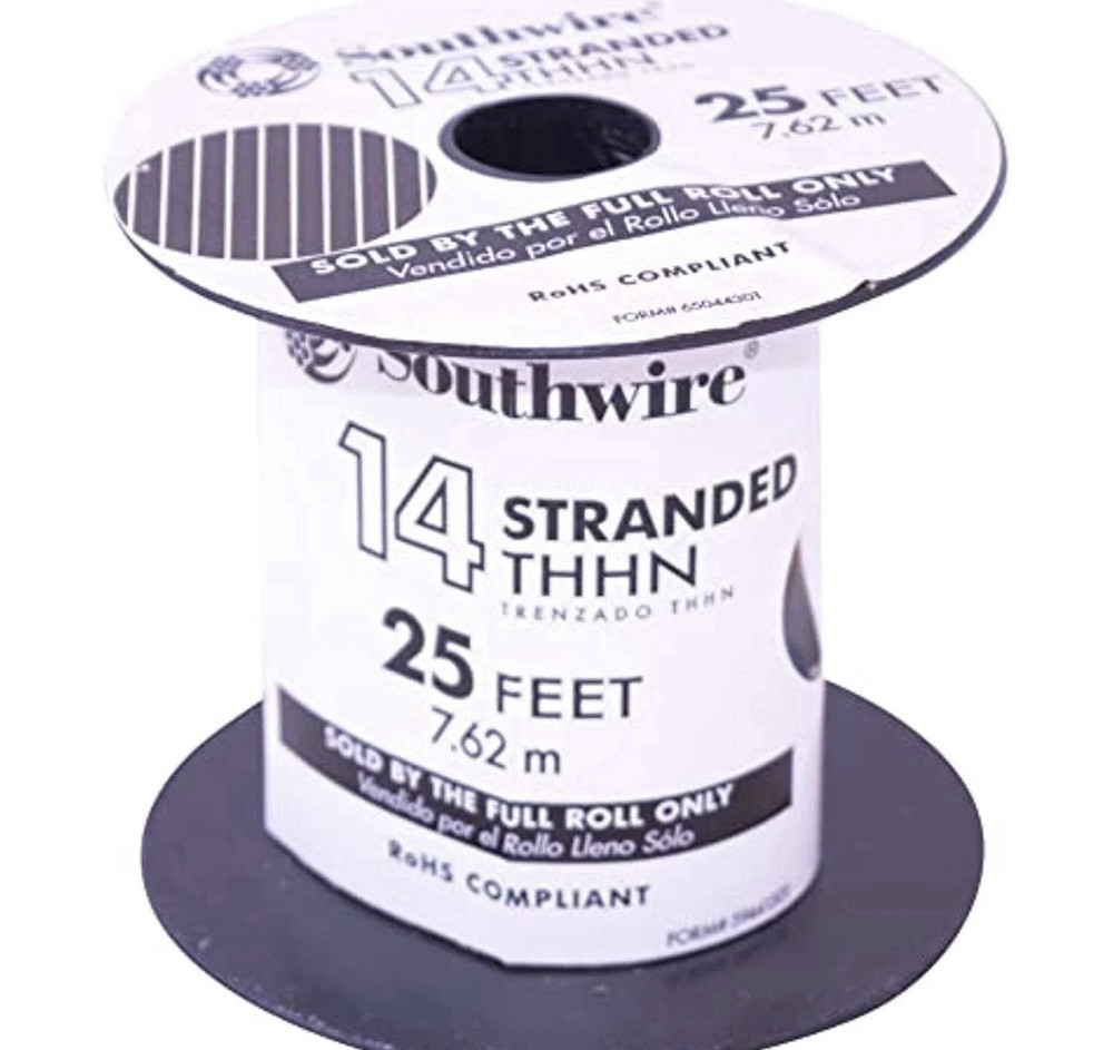 Southwire 65044301, 14 White Stranded THHN Insulated Wire