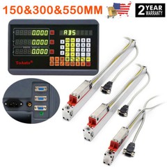 Linear Scale 150+300+550mm w/ 3Axis Digital Readout DRO Display Kit, US STOCK