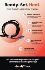 (12ft) ReadyTrace Self-Regulating Freeze Protection Heating Cable, Pipes & Roofs
