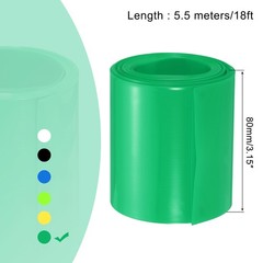 Battery Wrap 80mm Flat 18ft PVC Heat Shrink Tube Wraps Green