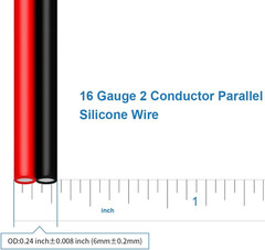 BNTECHGO 16 Gauge Flexible 2 Conductor Parallel Silicone Wire Spool Red Black Hi