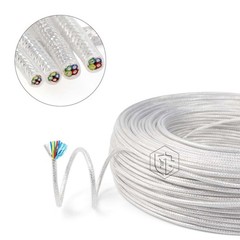 PTFE 2/3/4/6 Core Cable High Temp 200°C Shielding Silver Plated Copper Wire
