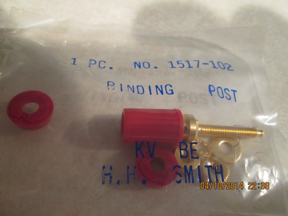 H.H. SMITH 1517-102 BINDING POSTS RED (9 PCS IN LOT)
