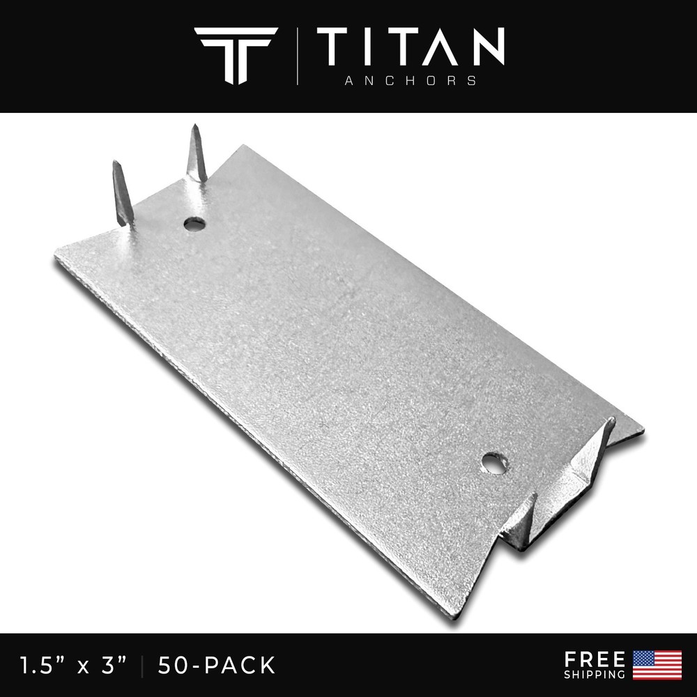50-Pack Heavy-Duty 1.5-inch x 3-inch Steel Nail Plates for Wood Studs