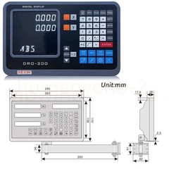 250mm&1000mm Linear Scale 2 Axis DRO 5um Digital Readout Kit 10” 40” Milling