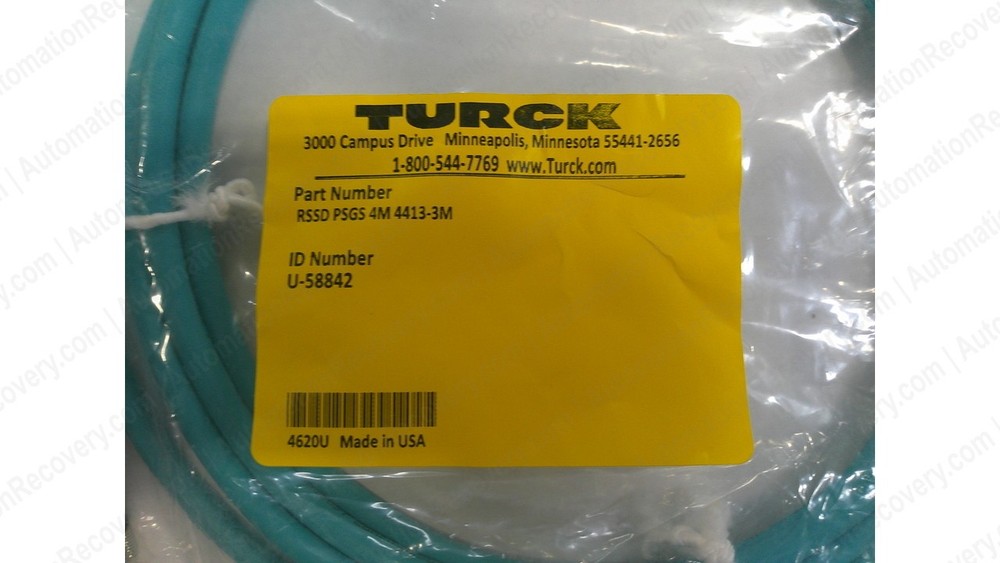 TURCK RSSD PSGS 4M 4413-3M, ETHERNET DOUBLE ENDED CORDSET, U-58842, NEW #341088